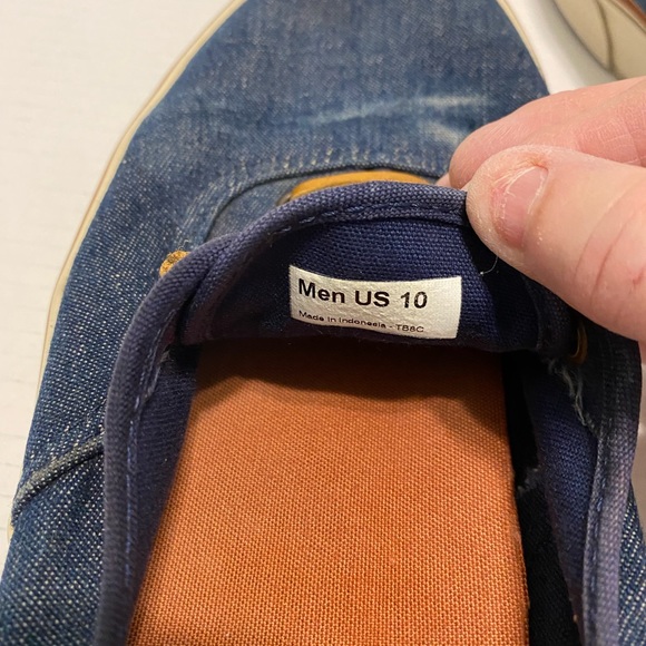 Vans Denim Off The Wall Mens Size 10 woth Leather Ties. - Picture 4 of 5